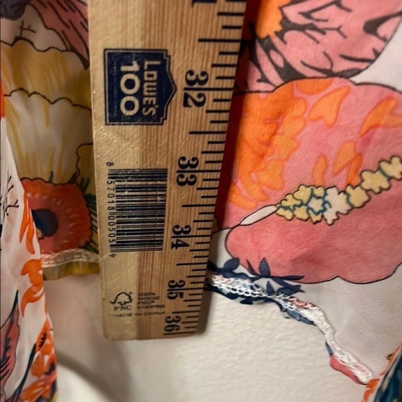 Source Unknown Blue and Orange Swim Coverup Kimono 335 - Picture 8 of 9